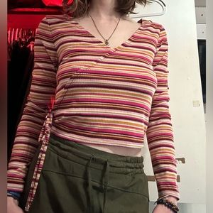 Striped long sleeve v-neck, Arizona Jean Co